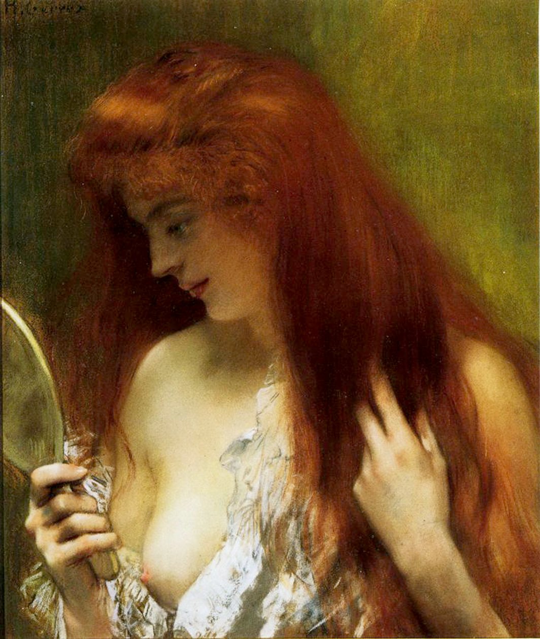 Dívka s červenými vlasy (pastel na plátně) od Henri Gervex