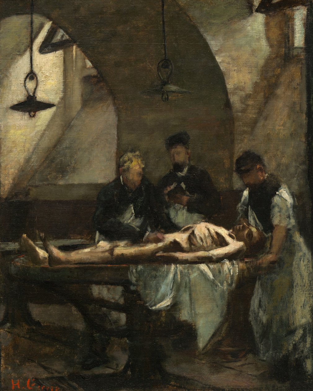 Studium na "Pitva v Hôtel-Dieu" od Henri Gervex