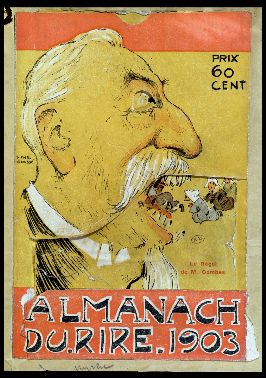 Karikatura Justina-Louis-Emile Combes (1835-1921) pojídajícího kněze, obálka 