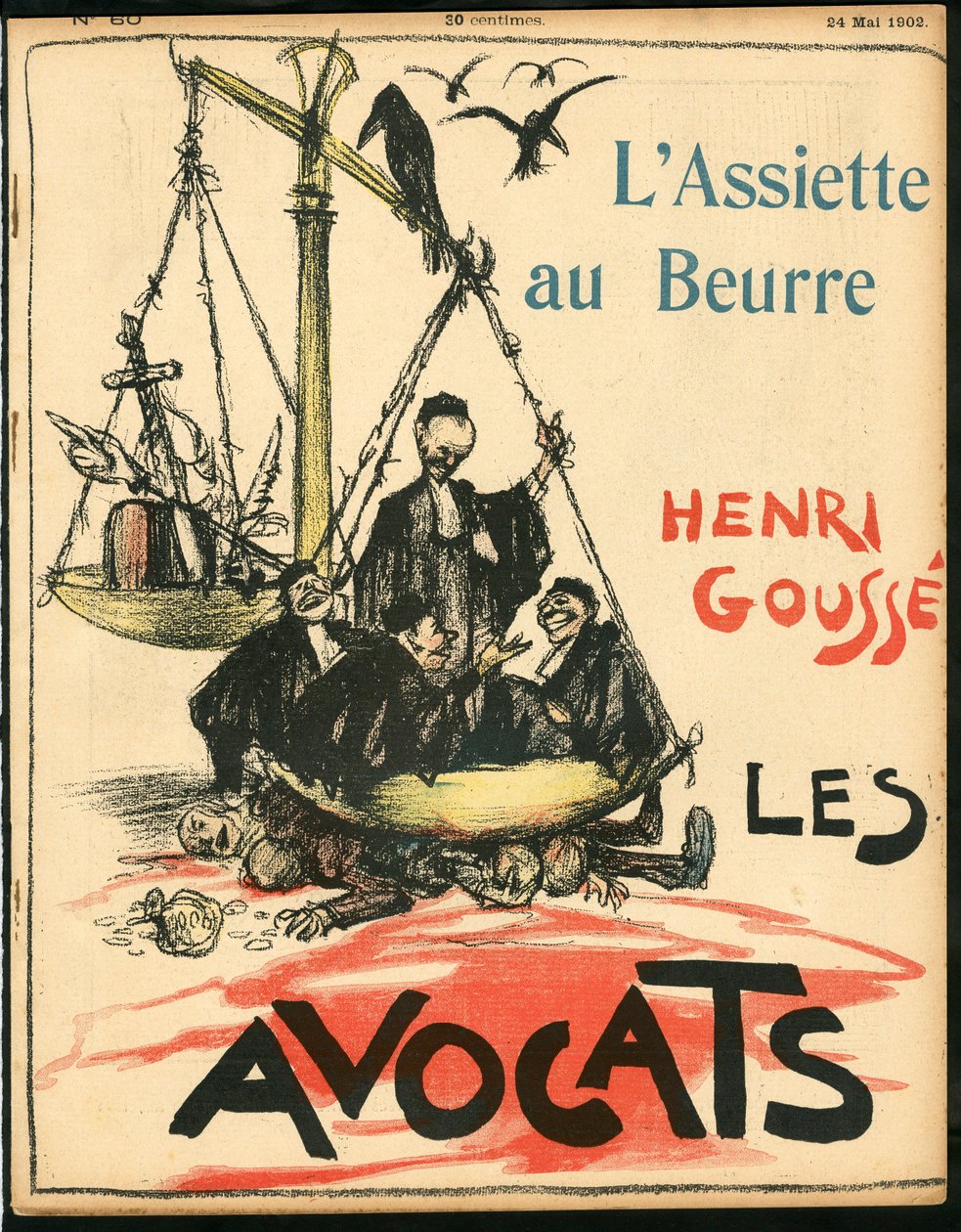 Obálka „“ „L’Assiette au Beurre““, Satirický v barvách od Henri Gousse