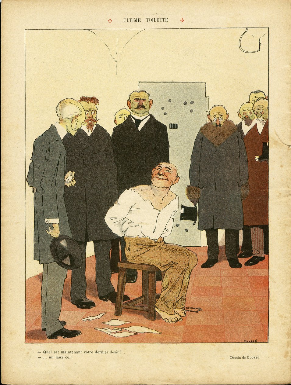 Ilustrace Henriho Gousse (1872-1914) v Le Rire, 27/03/09 - Nejvyšší záchod - Poprava trestu smrti Echafaud od Henri Gousse