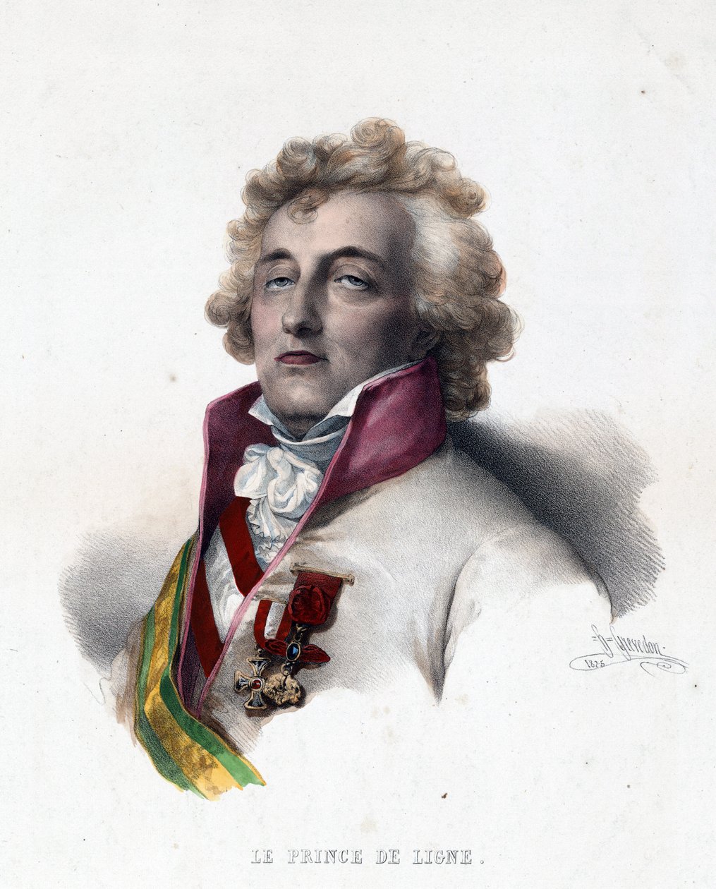 Portrét prince Charlese Josepha de Ligne (1735-1814) - Portrét Charlese-Josepha, Prince de Ligne - Grevedon, Pierre Louis Henri (1776-1860) od Henri Grevedon