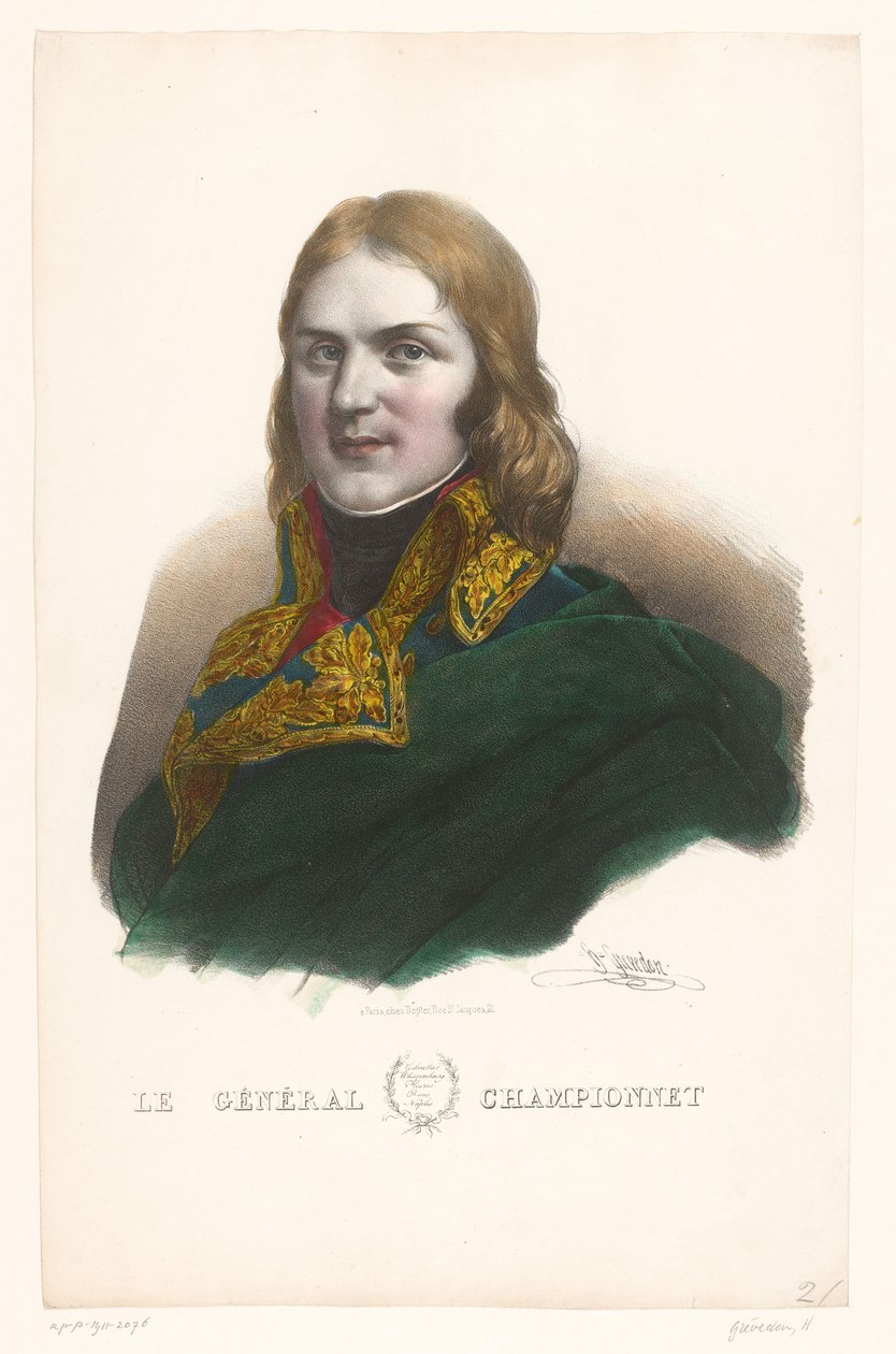 Portrét Jean-Étienne Championnet Le General Championnet (titul na předmětu) Generálové říše (název série) od Henri Grevedon