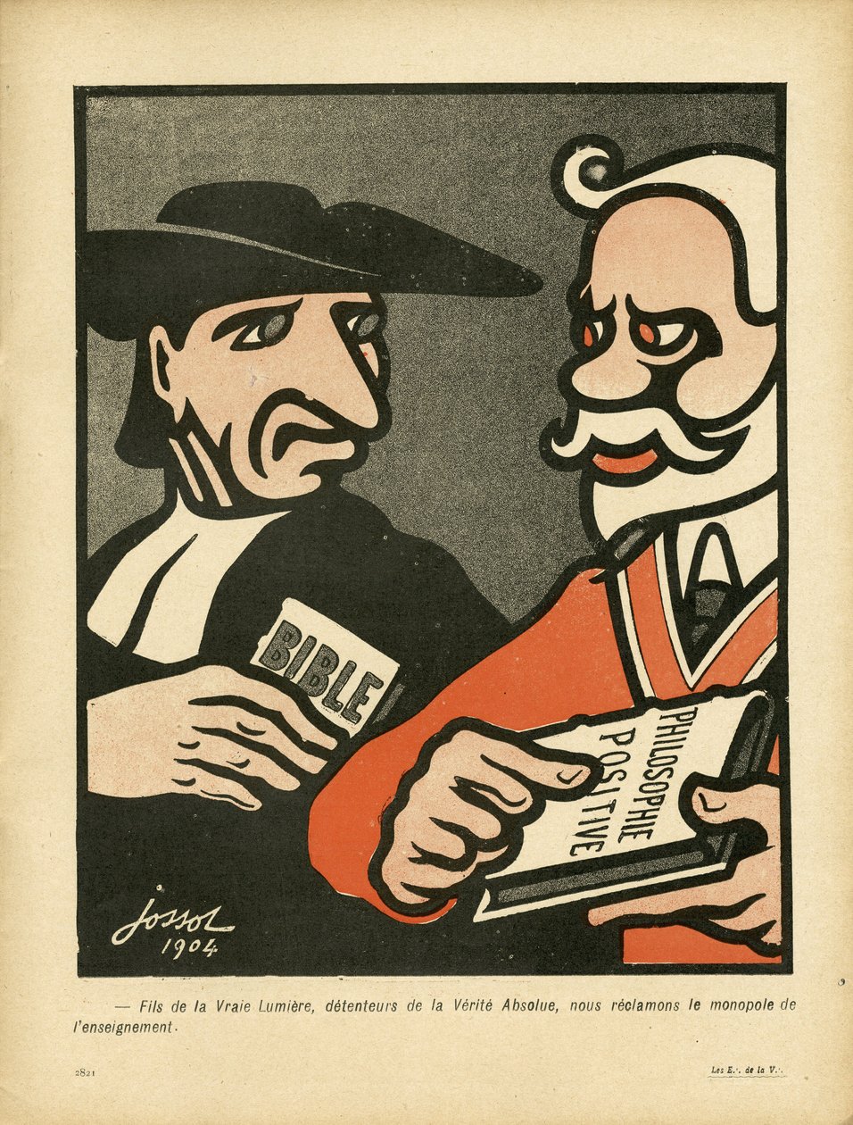 Máslový talíř, číslo 169, satirický, barevný od Henri Gustave Jossot