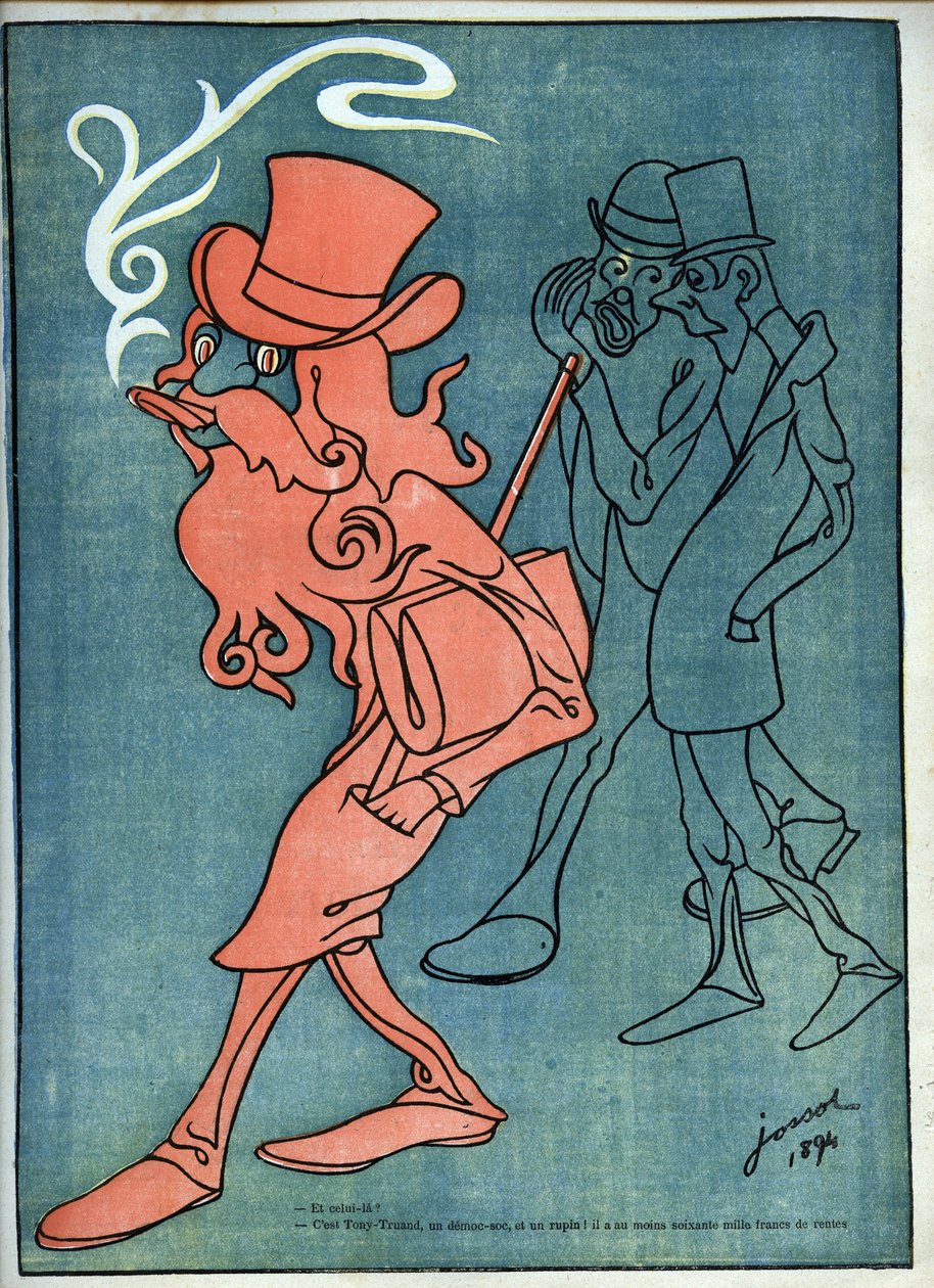 Tony-Truand (Tony Truan) (democ-soc) (socialistický demokrat) - Henri Gustave Jossot (1866-1951) v "Le Rire" z roku 1894 od Henri Gustave Jossot