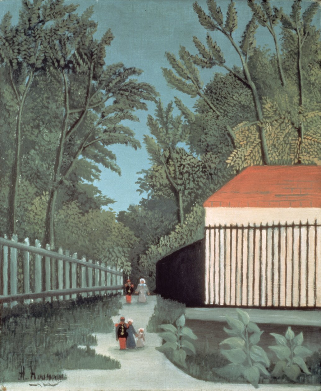 Krajina v parku Montsouris s pěti postavami od Henri J.F. Rousseau