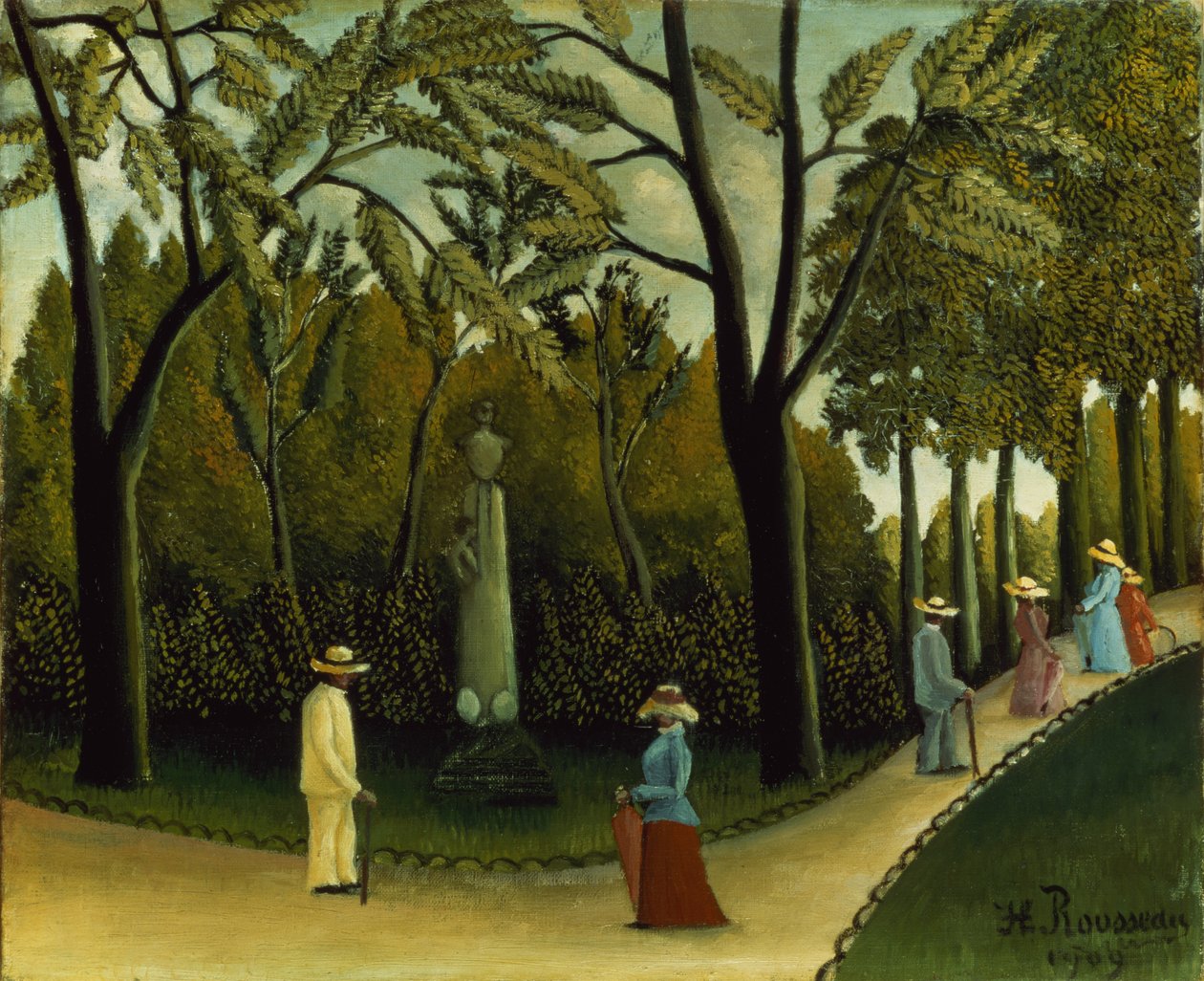Chopinův památník v Lucemburských zahradách od Henri J.F. Rousseau