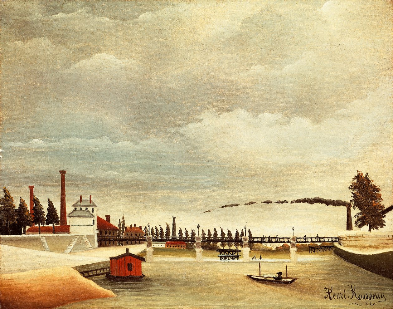 Banks of Seine, Henri Rousseau (1844-1910) od Henri J.F. Rousseau