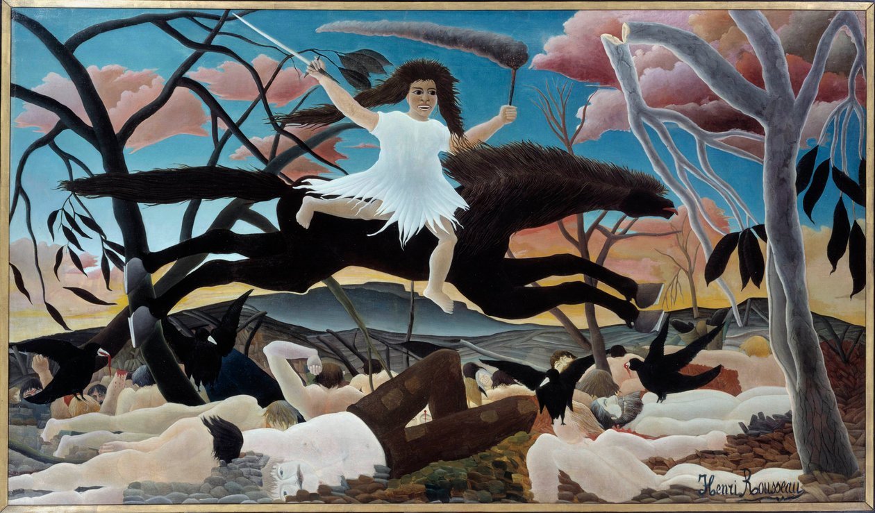 Válka nebo na rozcestí sváru Obraz Henri Le Douanier Rousseau (1844-1910) 1894 Ne. 1,14 x 1,95 m Paříž, Musée d