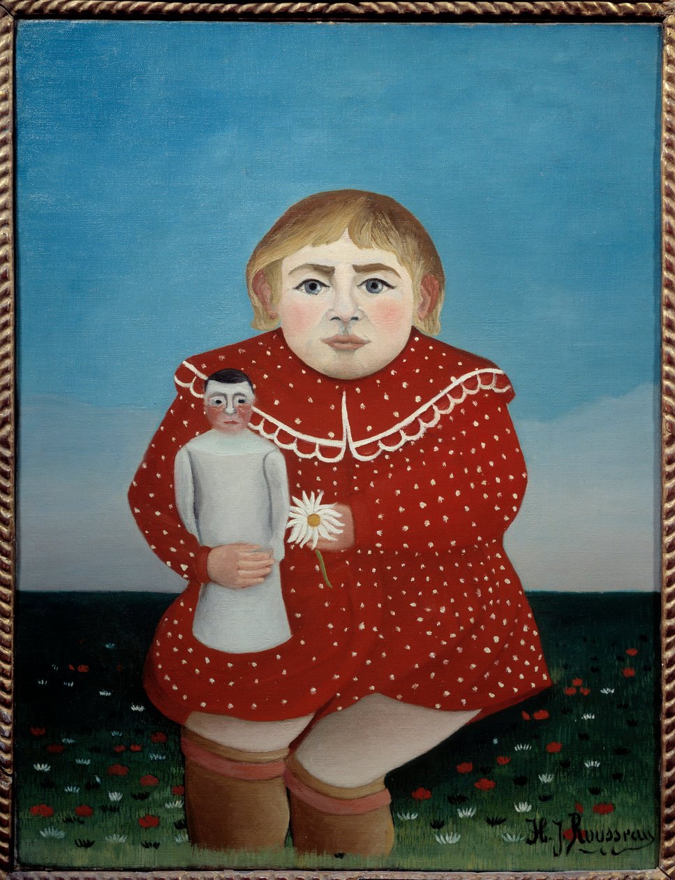 Dítě s panenkou Obraz Henriho Rousseaua dit le Douanier (1844-1910) 1904 Ne. 0,67x0,52 m Paříž, muzeum Orangerie - Dítě s panenkou. Obraz Henriho Rousseaua s názvem Le Douainier Rousseau (1844-1910) od Henri J.F. Rousseau