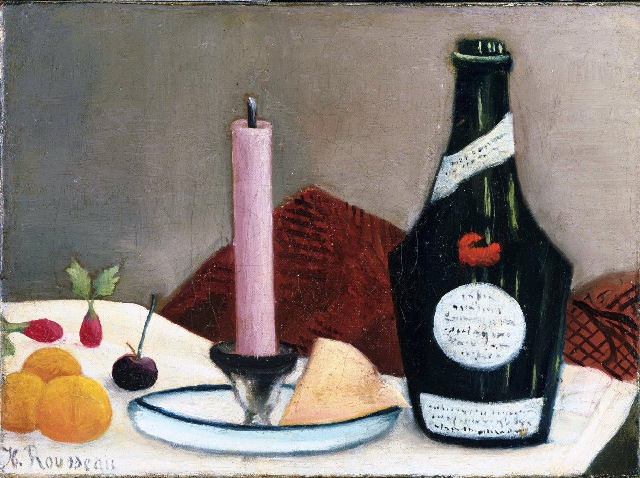 "Zátiší - růžová svíčka" Obraz Henriho Rousseaua dit le Douaniera (1844-1910) 1909 The Phillips Collection, Washington, D.C. od Henri J.F. Rousseau