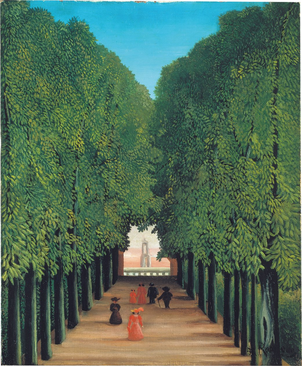 Avenue v parku v Saint Cloud, kolem roku 1908 (olej na plátně) od Henri Rousseau