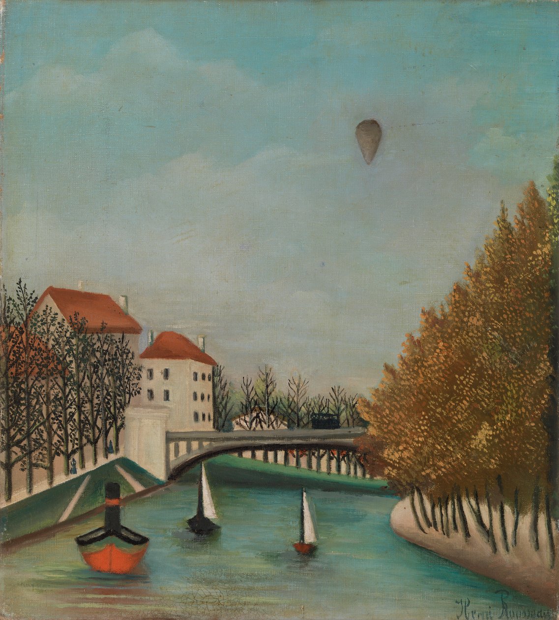 Říční scéna s balónem od Henri J.F. 1844 1910 Rousseau