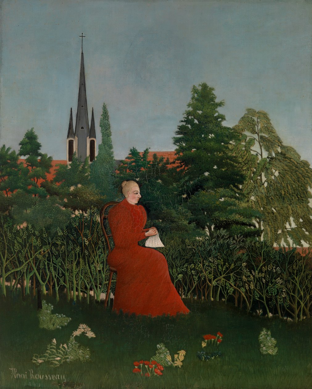 Žena v krajině, kolem roku 1899 od Henri J.F. 1844 1910 Rousseau