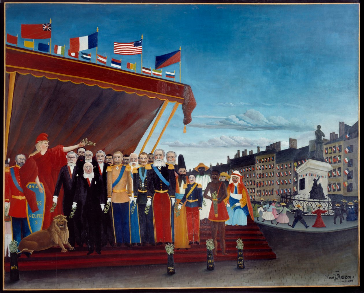 Představitel cizích mocností pozdravující republiku na znamení míru Obraz Henri Rousseau dit le Douanier Rousseau od Henri J.F. Rousseau