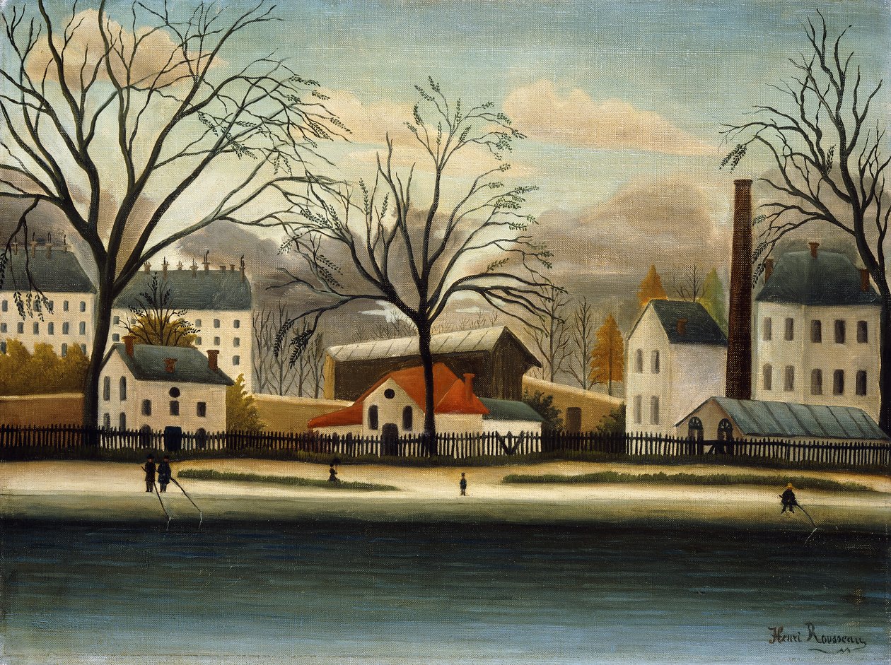 Předměstí; Banlieue, kolem roku 1896 od Henri J.F. Rousseau