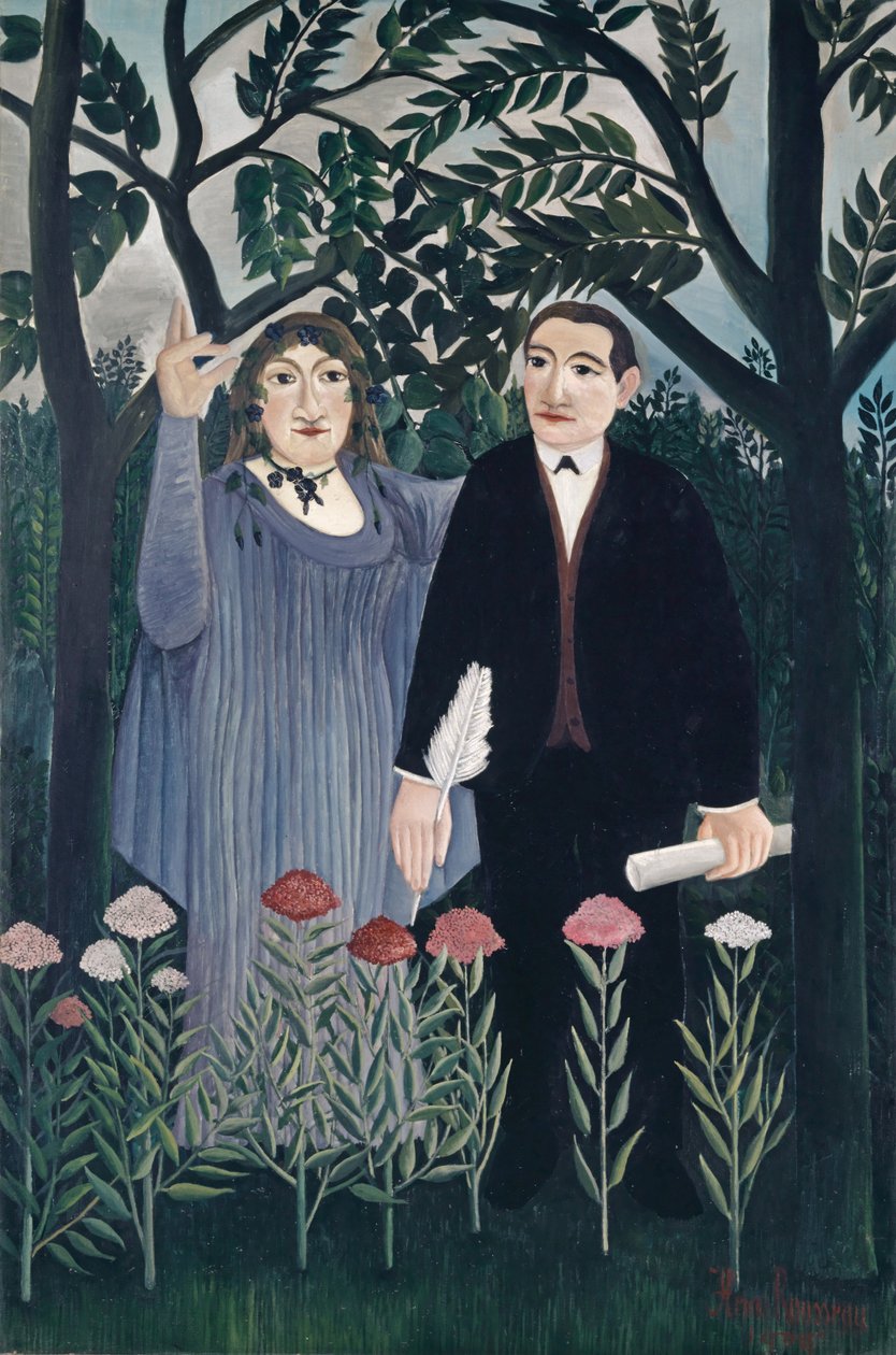 Múza inspirující básníka, 1909 od Henri J.F. Rousseau