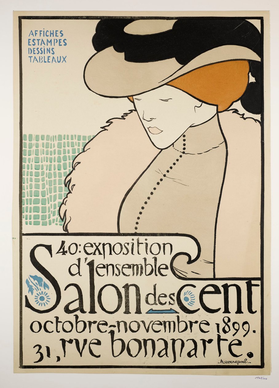 Salon centů, plakát k výstavě od Henri Jacques Edouard Evenepoel