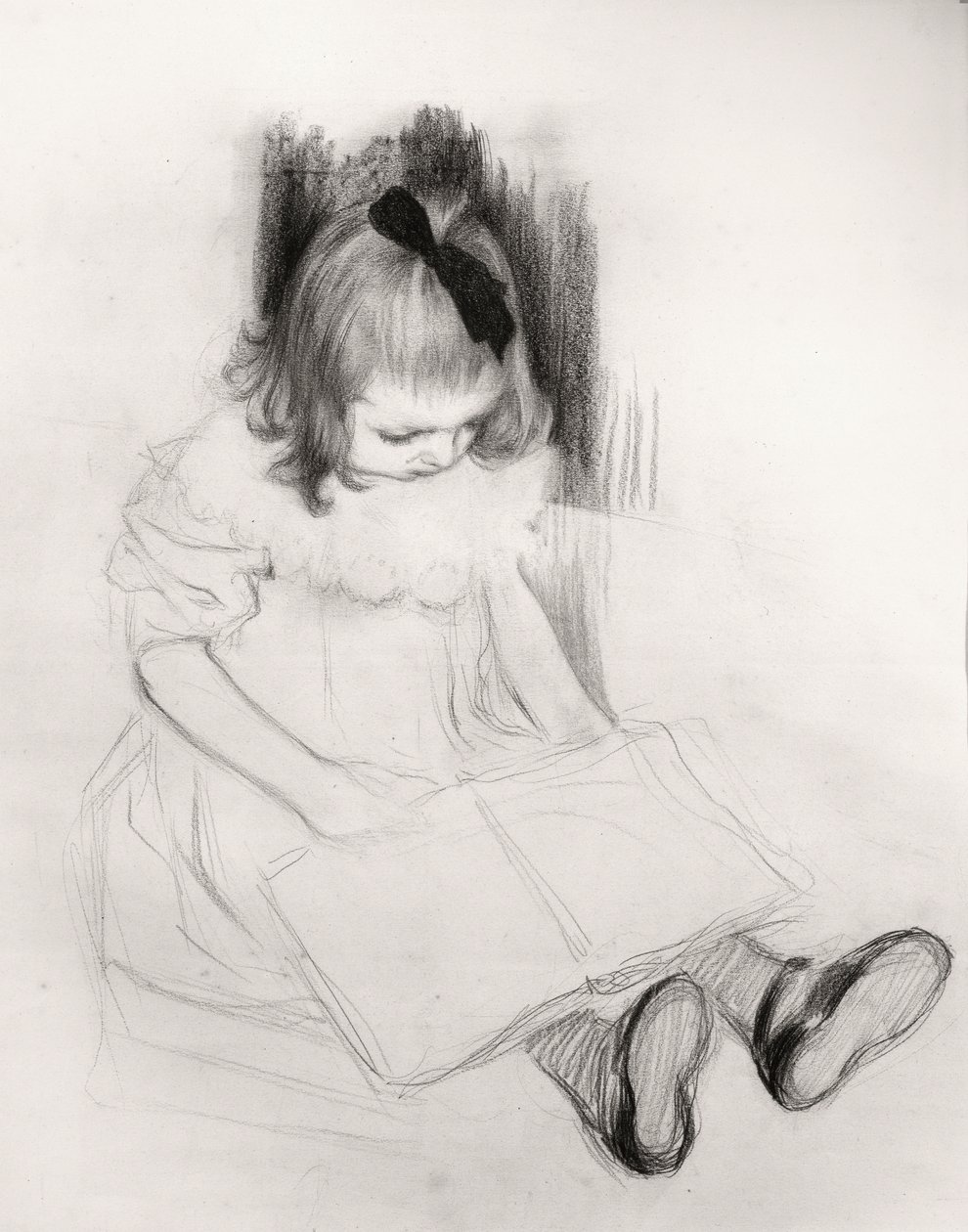 Dívka čte (pastel na papíře) od Henri Jacques Edouard Evenepoel