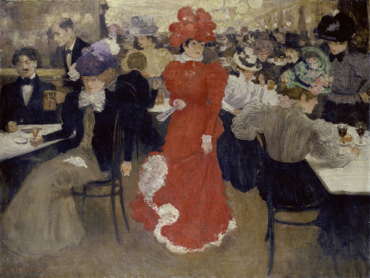V Café dHarcourt v Paříži od Henri Jacques Edouard Evenepoel