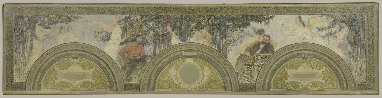Skica jižního vstupního salonu Hôtel de Ville de Paris: Malba - Literatura od Henri Jean Guillaume Martin