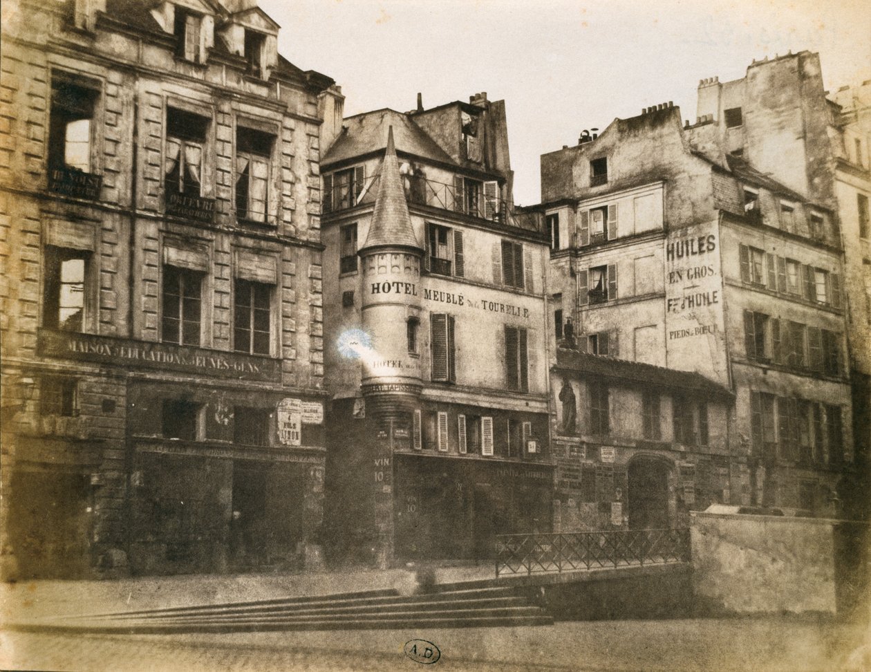 Pohled na Pařížskou ulici při pohledu na Hotel de Ville, kolem roku 1851 (kalotypová fotografie) od Henri Jean Louis Le Secq