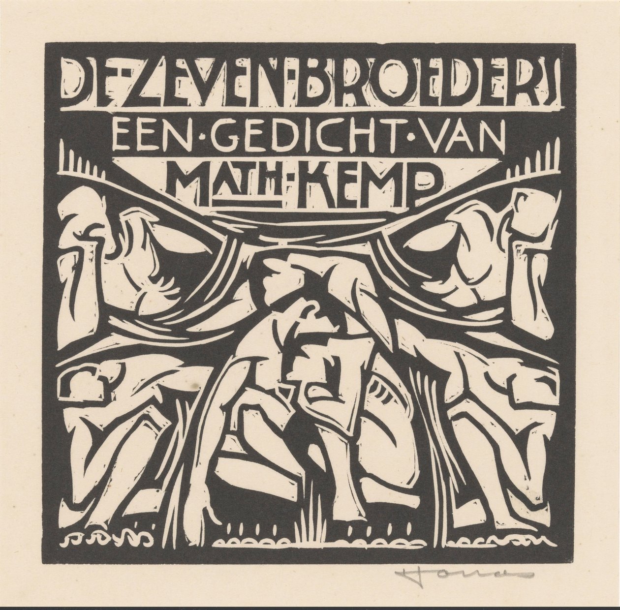 The Seven Brothers (původní název na objektu) od Henri Jonas (signed by artist)