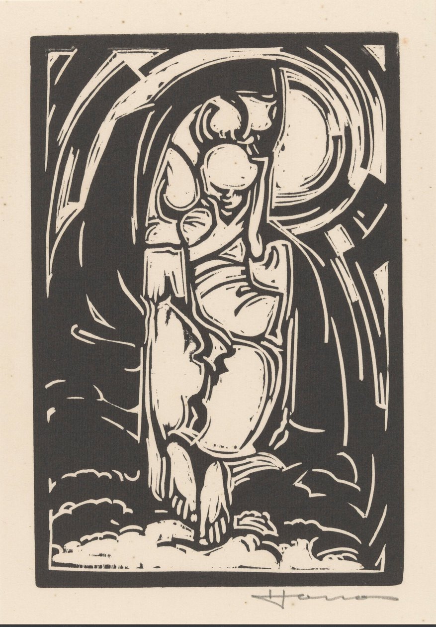Postava držící bradu od Henri Jonas (signed by artist)