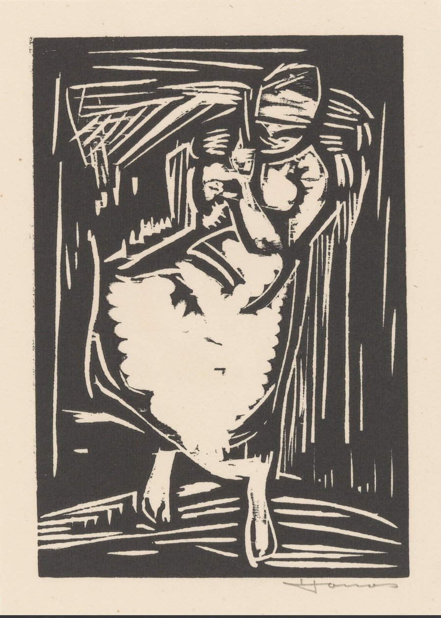 Žena nesoucí tašku na zádech od Henri Jonas (signed by artist)