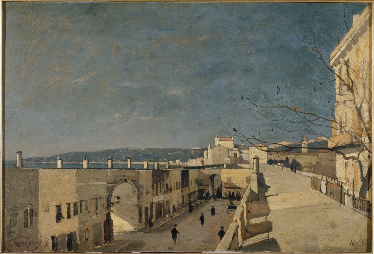 Nábřeží v Nice, Les Ponchettes od Henri Joseph Harpignies