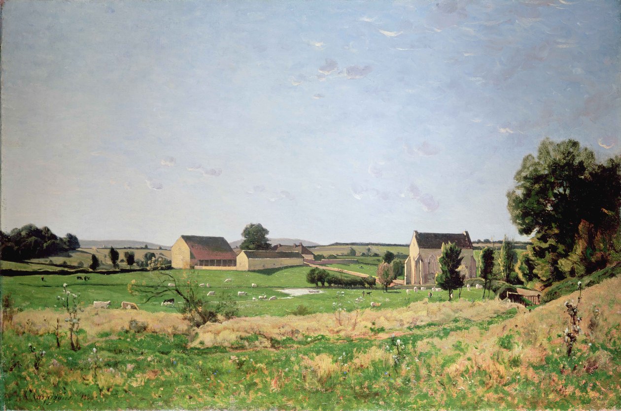 Krajina v Saulce, Yonne od Henri Joseph Harpignies