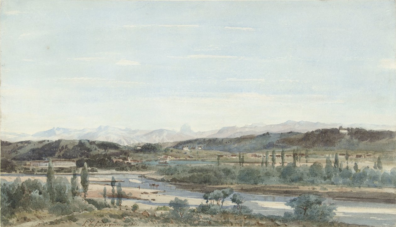 Krajina s údolím řeky na jihu Francie od Henri Joseph Harpignies