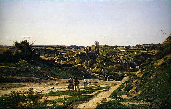 Hrad a vesnice Herisson od Henri Joseph Harpignies