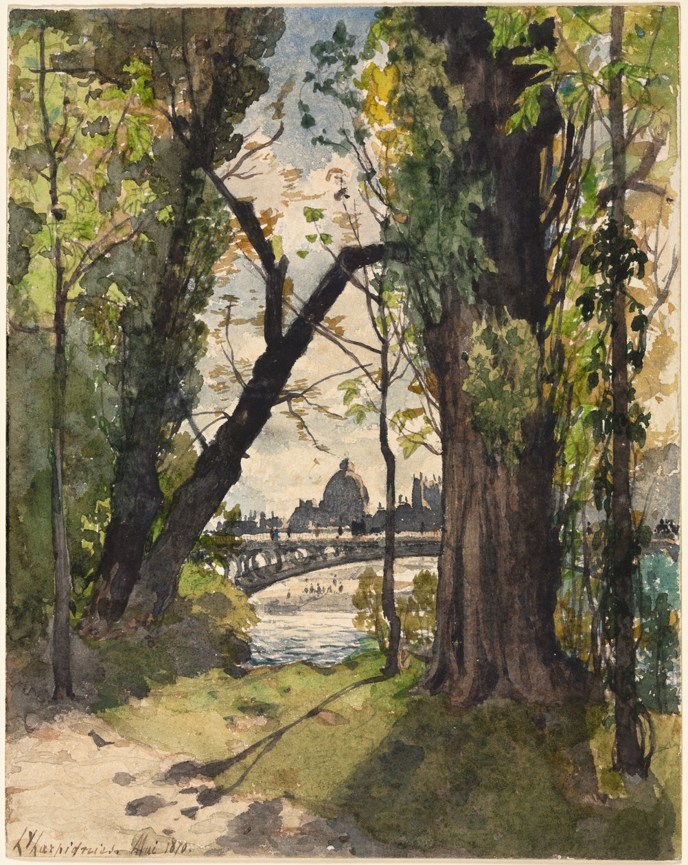 Pohled na Institut de France od úpatí Pont Royal, 1870. od Henri Joseph Harpignies