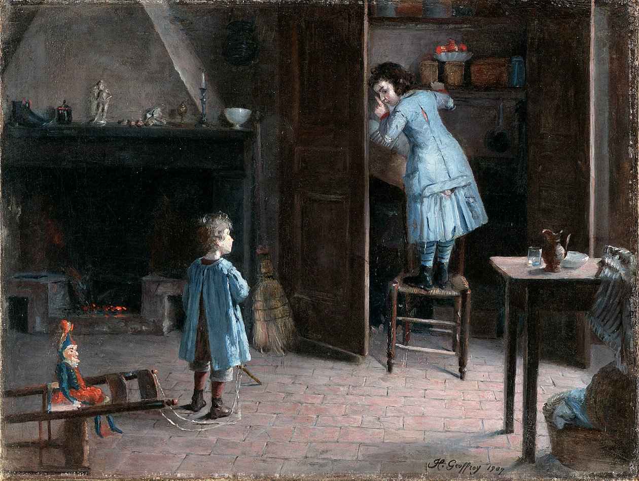 Děti v interiéru, 1907 od Henri Jules Jean Geoffroy