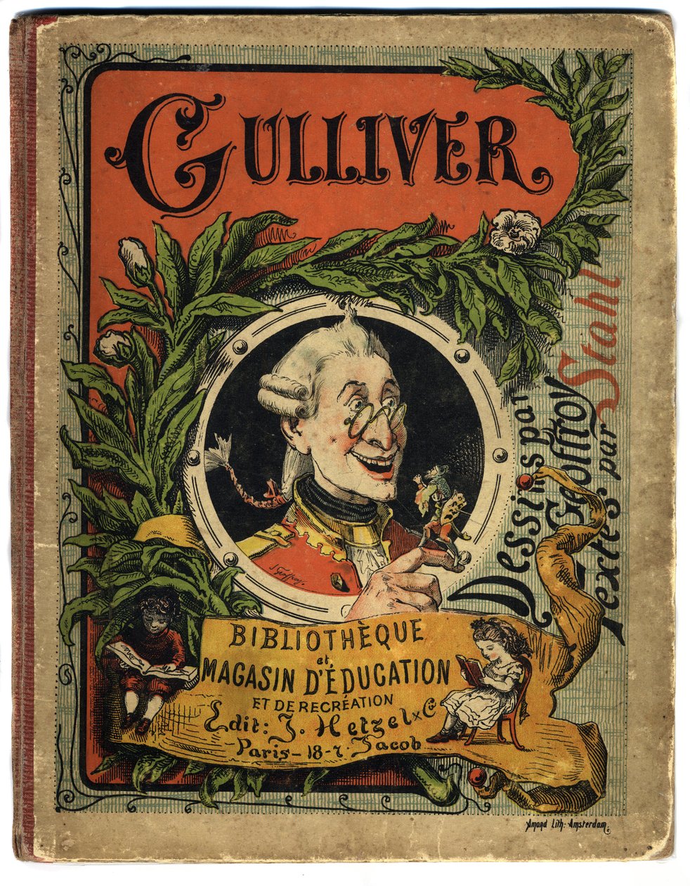 Portrét Lemuela Gullivera. Obálka knihy „“ Gulliver