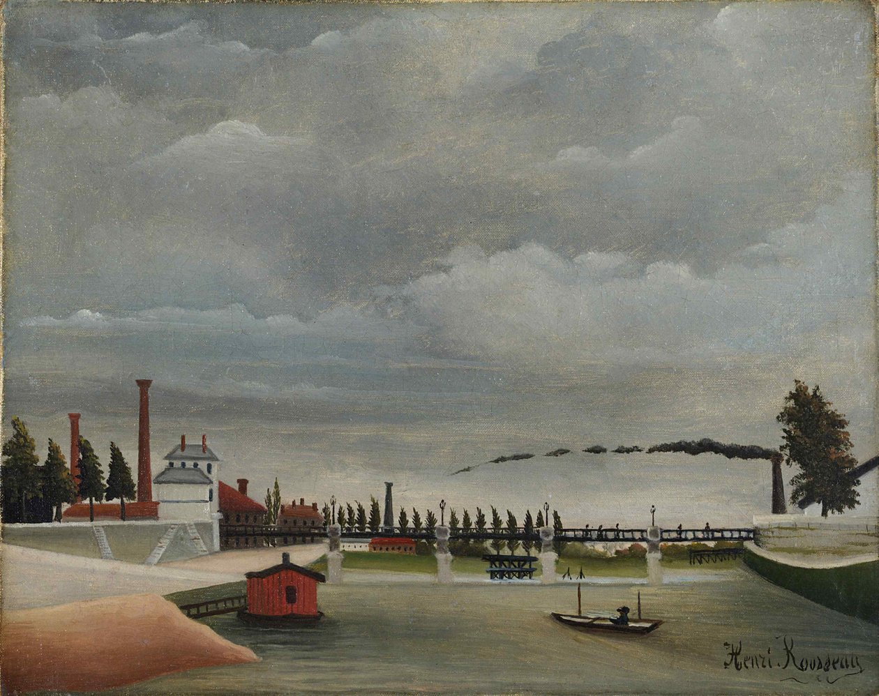 Pohled na lávku v Passy, 1890-1891. od Henri Julien Félix Rousseau