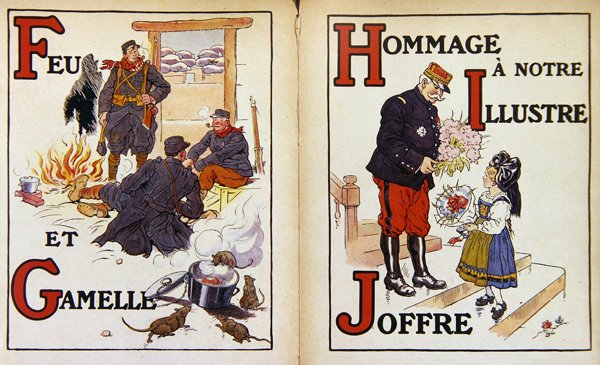 Plechovka Oheň a nepořádek a pocta maršálu Joffreovi, ilustrace z 