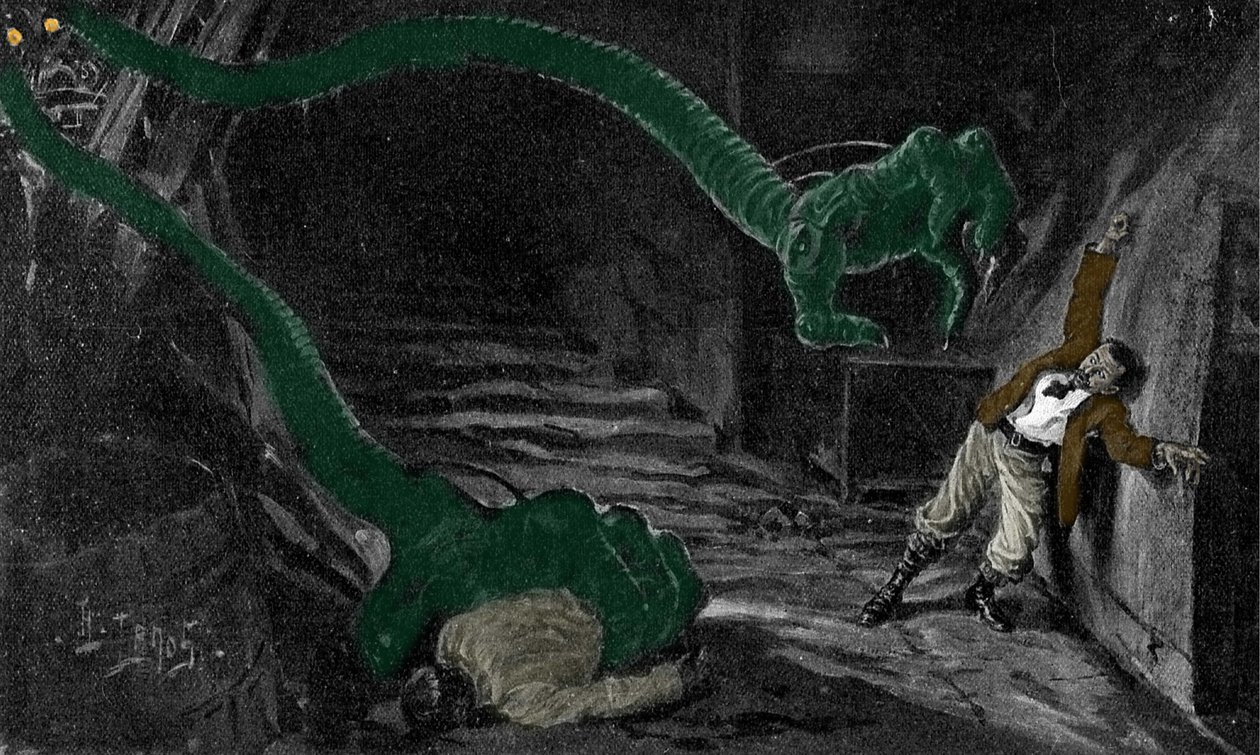 Román „Válka světů“ od H. G. Wellse (Herbert George) (1866-1946). Ilustrace H. Lanos. Začátek století. od Henri Lanos