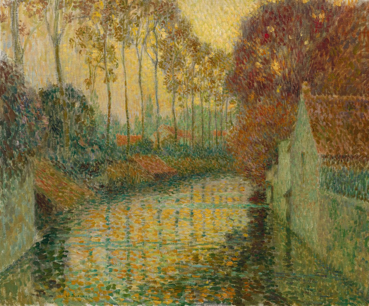 Kanál na podzim (Gisors) od Henri Le Sidaner