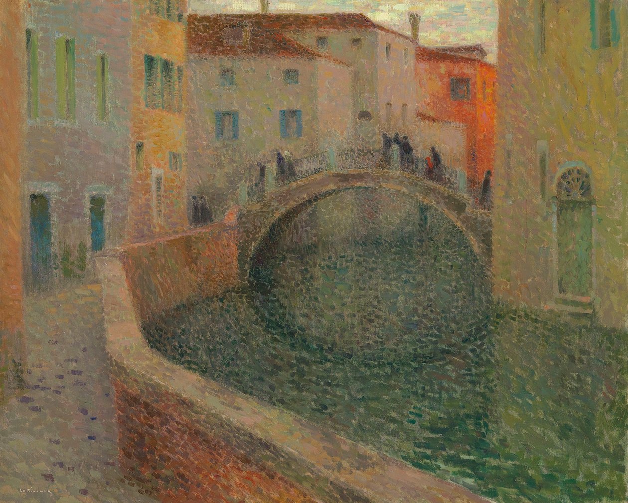 Malý kanál, šedý večer, Benátky, 1907. od Henri Le Sidaner
