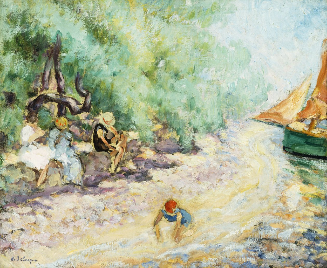 Koupající se u řeky; Koupající se u řeky, od Henri Lebasque