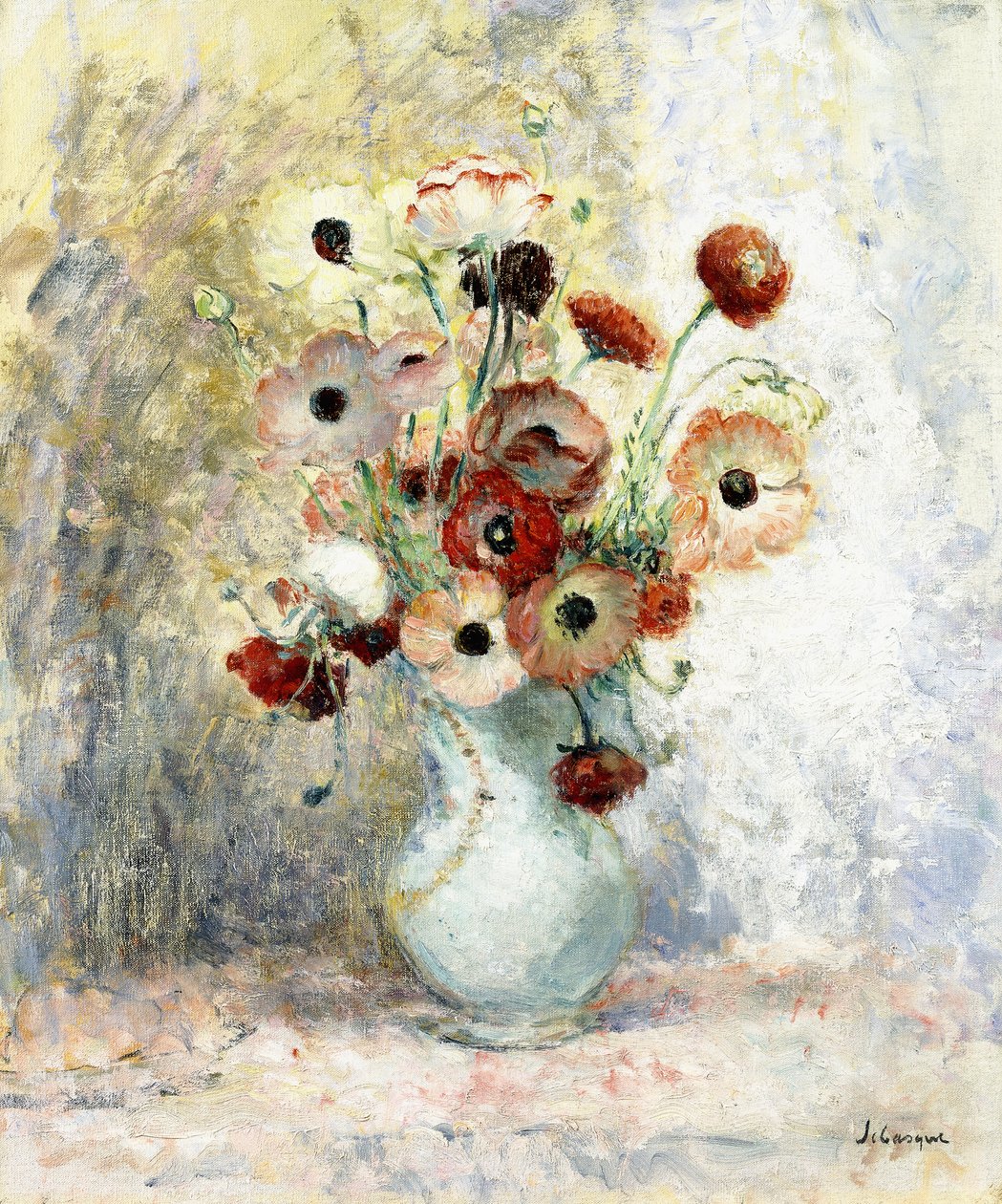 Kytice sasanek, od Henri Lebasque