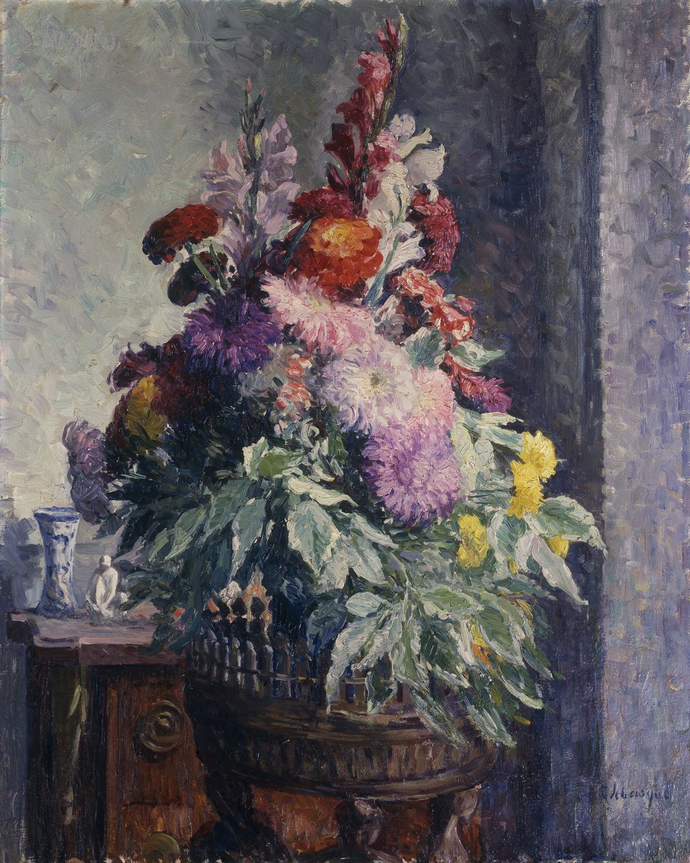 Interiér s kyticí květin; Interiér s kyticí květin, od Henri Lebasque