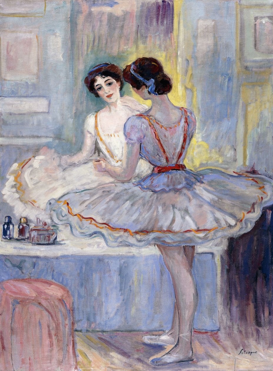 slečna Zambelli ve své šatně; Mademoiselle Zambelli ve své šatně, 1912 od Henri Lebasque