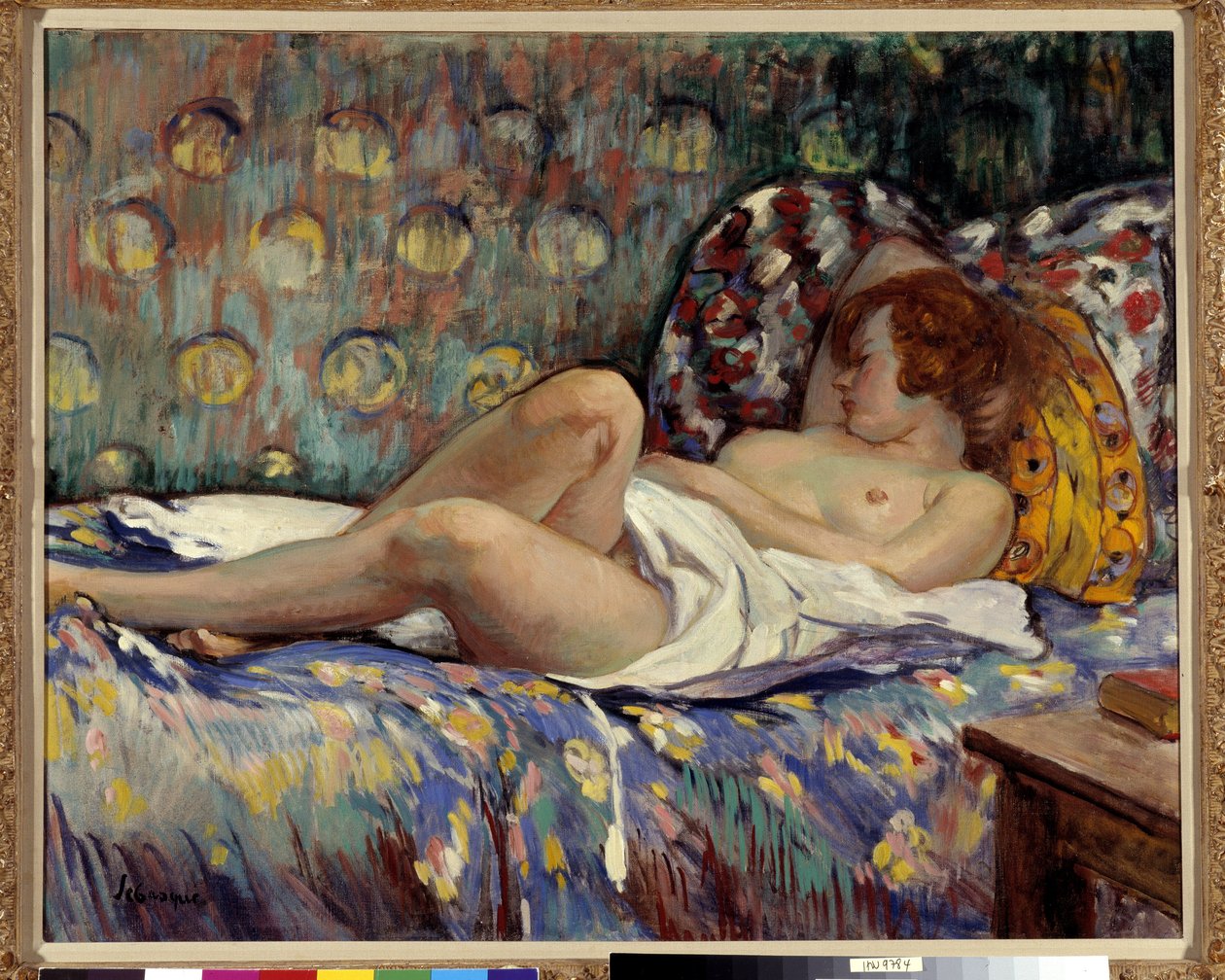 Nu Longe Painting od Henri Lebasque (1865-1937) Povinná zmínka: Collection foundation needs de Provence, Marseille od Henri Lebasque