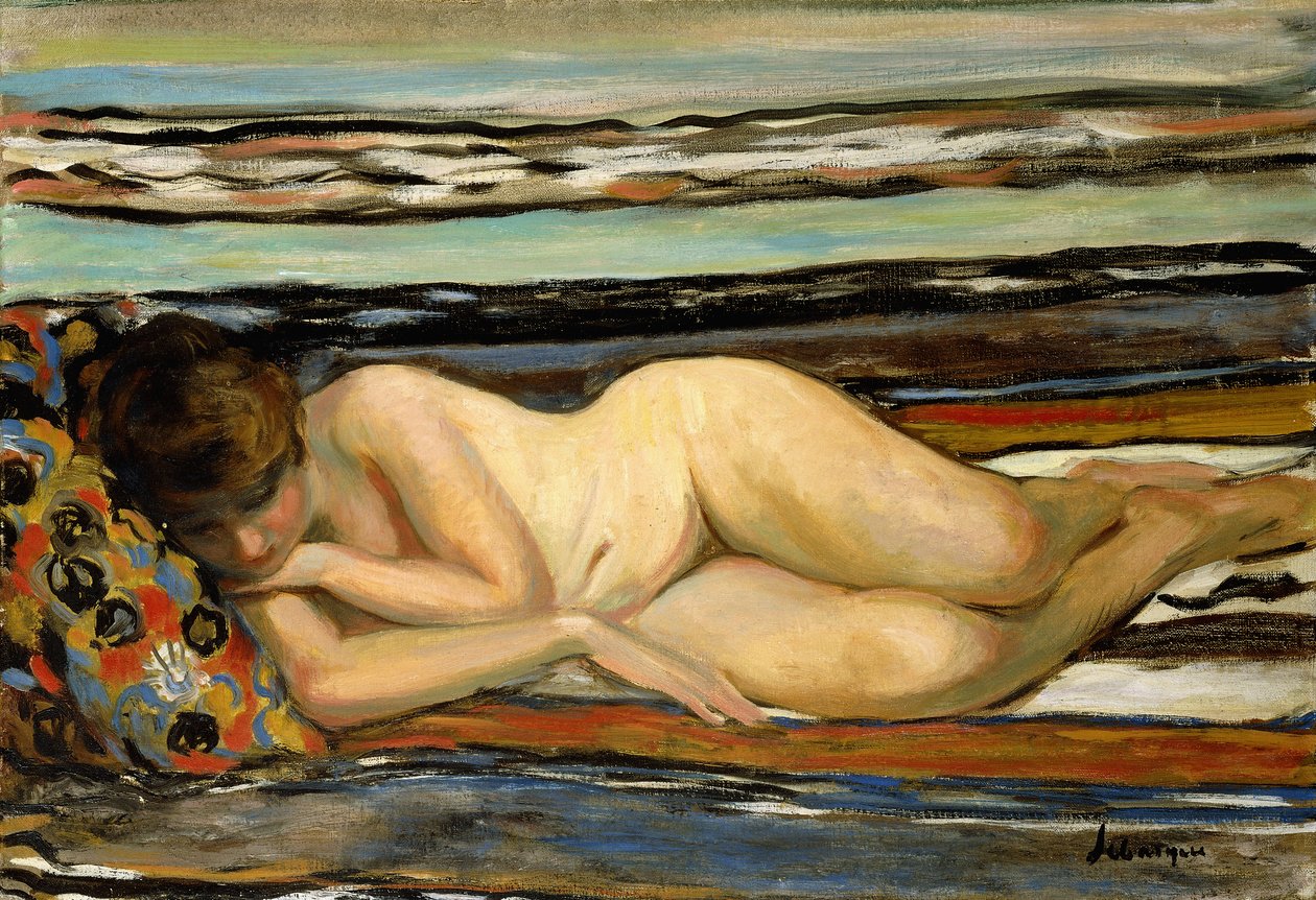 Nahá žena Spící; Nu Allonge, od Henri Lebasque