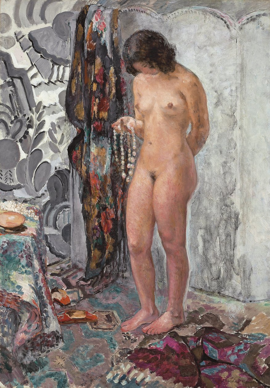 Stojící akt s náhrdelníkem, c. 1923 od Henri Lebasque