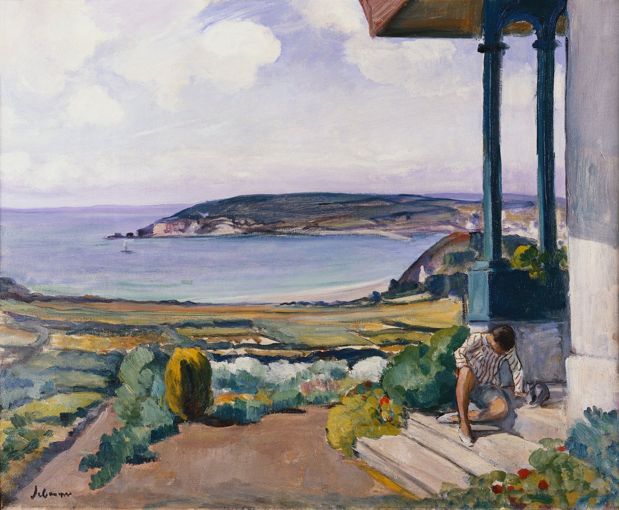Zahrada na Morgat Bay; Zahrada v zálivu v Morgatu, 1924 od Henri Lebasque