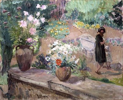 Žena v zahradě (olej na plátně) od Henri Lebasque